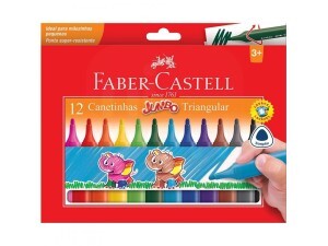 Canetinha Jumbo Triangular 12 Cores – Faber-Castell