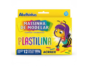 Massa de Modelar Plastilina 180g – C/12 Cores